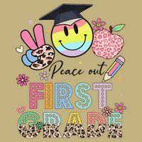 Peace Out 1st First Grade Graduation Last Day Of School Cooling Performance Crew T-Shirt