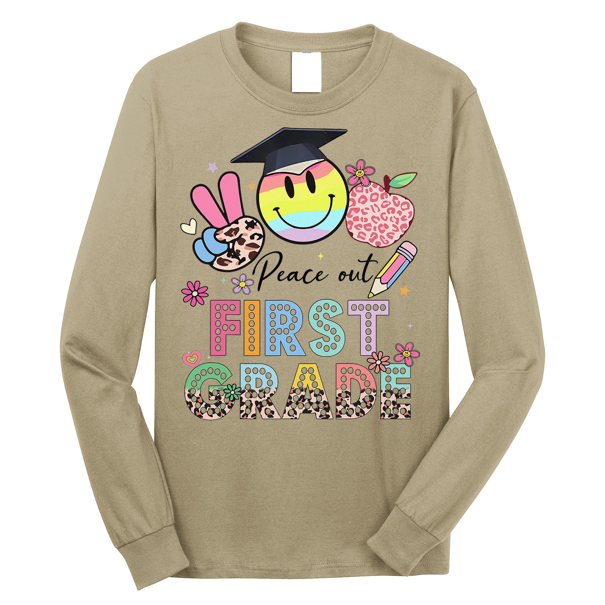 Peace Out 1st First Grade Graduation Last Day Of School Long Sleeve Shirt