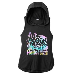 Peace Out 1st Grade Hello Second Grade First Grade Graduate Ladies PosiCharge Tri-Blend Wicking Draft Hoodie Tank