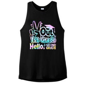 Peace Out 1st Grade Hello Second Grade First Grade Graduate Ladies PosiCharge Tri-Blend Wicking Tank