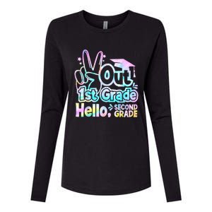 Peace Out 1st Grade Hello Second Grade First Grade Graduate Womens Cotton Relaxed Long Sleeve T-Shirt