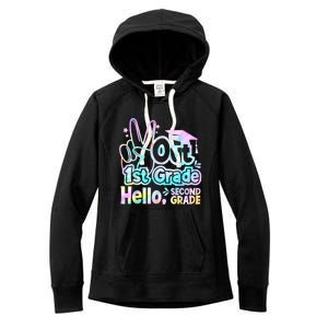 Peace Out 1st Grade Hello Second Grade First Grade Graduate Women's Fleece Hoodie