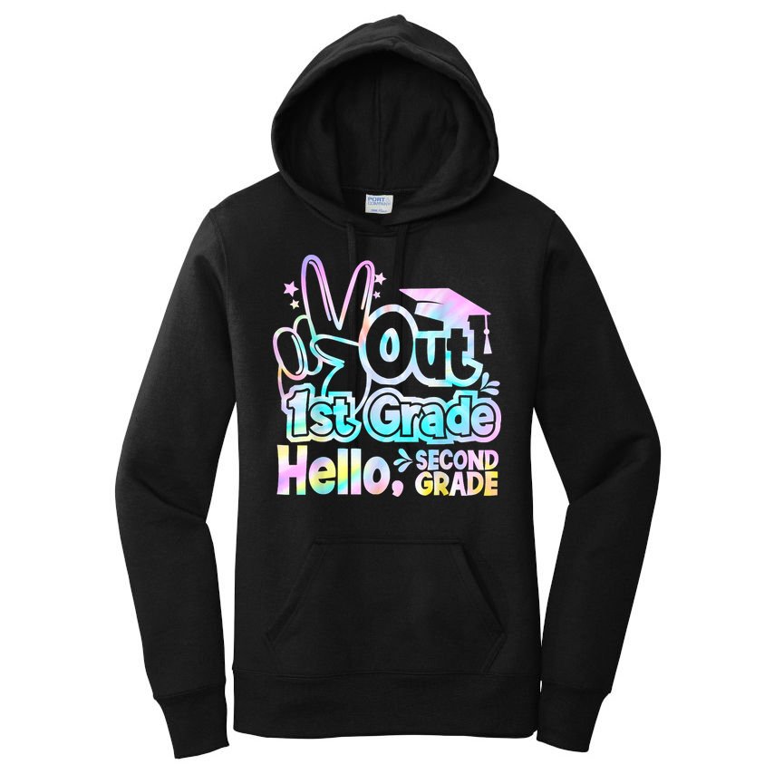 Peace Out 1st Grade Hello Second Grade First Grade Graduate Women's Pullover Hoodie