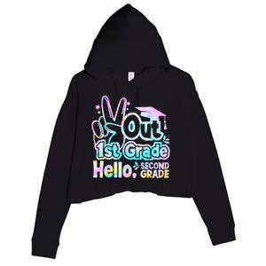 Peace Out 1st Grade Hello Second Grade First Grade Graduate Crop Fleece Hoodie