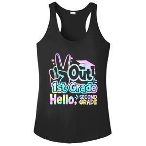 Peace Out 1st Grade Hello Second Grade First Grade Graduate Ladies PosiCharge Competitor Racerback Tank