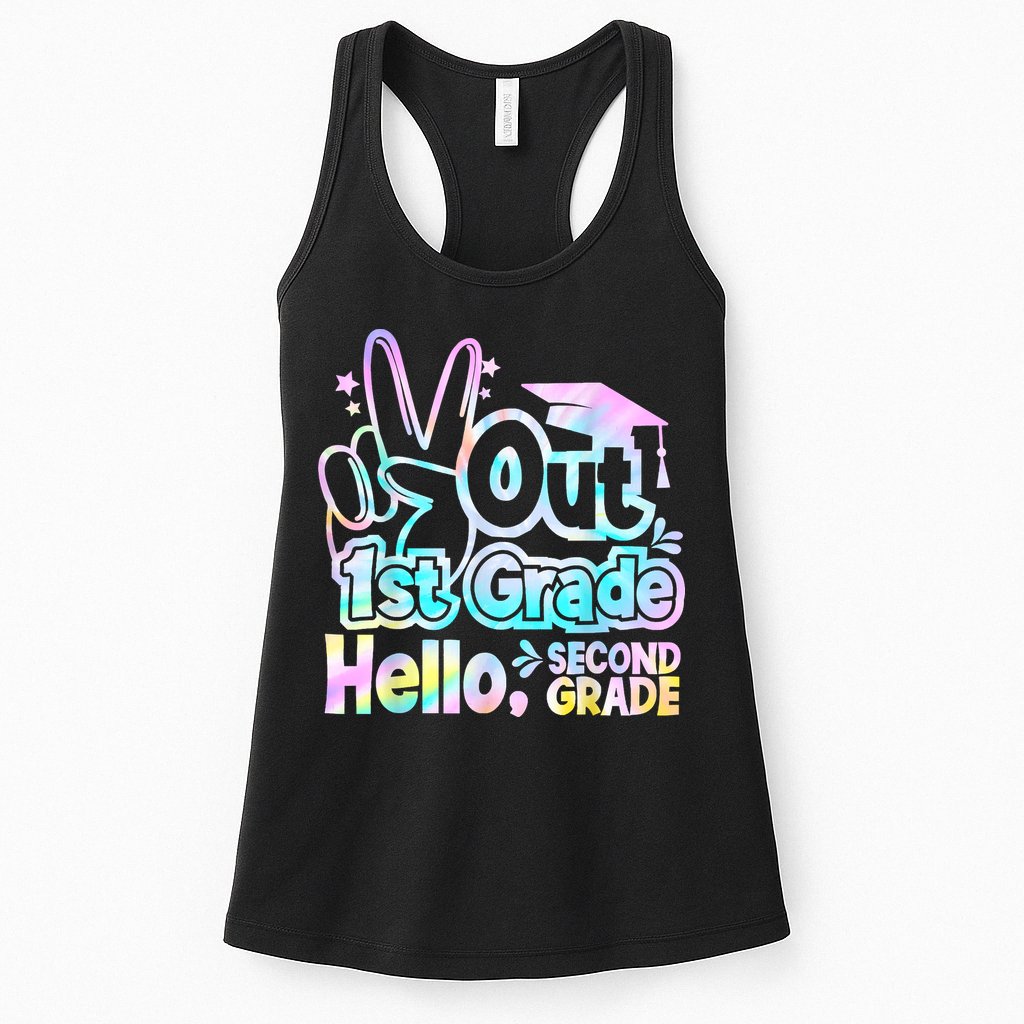Peace Out 1st Grade Hello Second Grade First Grade Graduate Womens Tank Top