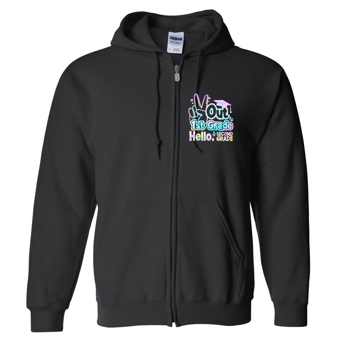 Peace Out 1st Grade Hello Second Grade First Grade Graduate Full Zip Hoodie