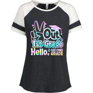 Peace Out 1st Grade Hello Second Grade First Grade Graduate Enza Ladies Jersey Colorblock Tee