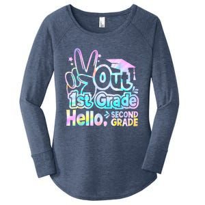 Peace Out 1st Grade Hello Second Grade First Grade Graduate Women's Perfect Tri Tunic Long Sleeve Shirt