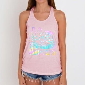 Peace Out 1st Grade Hello Second Grade First Grade Graduate Women's Knotted Racerback Tank