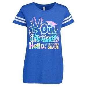 Peace Out 1st Grade Hello Second Grade First Grade Graduate Enza Ladies Jersey Football T-Shirt