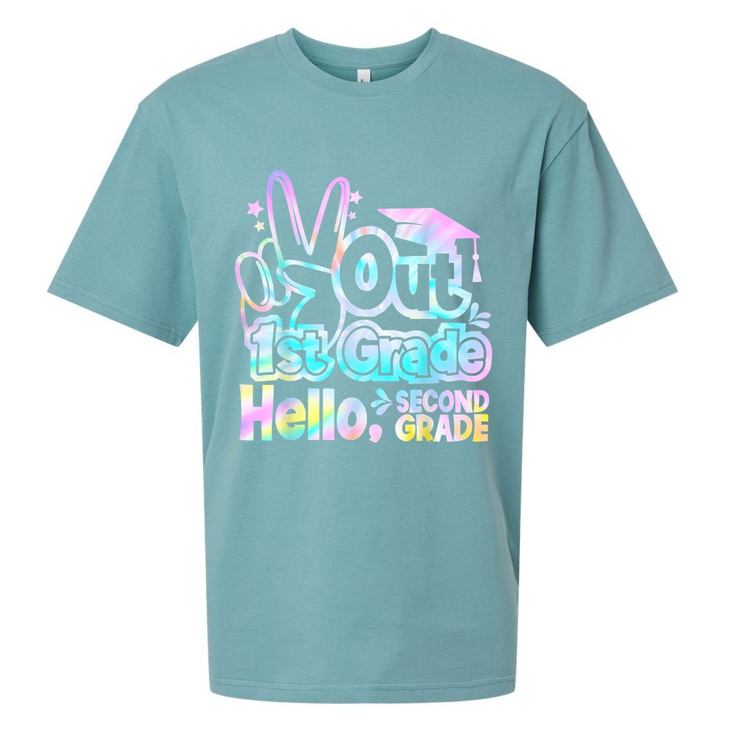 Peace Out 1st Grade Hello Second Grade First Grade Graduate Sueded Cloud Jersey T-Shirt