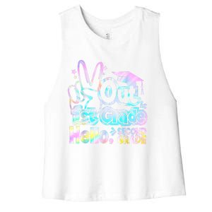 Peace Out 1st Grade Hello Second Grade First Grade Graduate Women's Racerback Cropped Tank