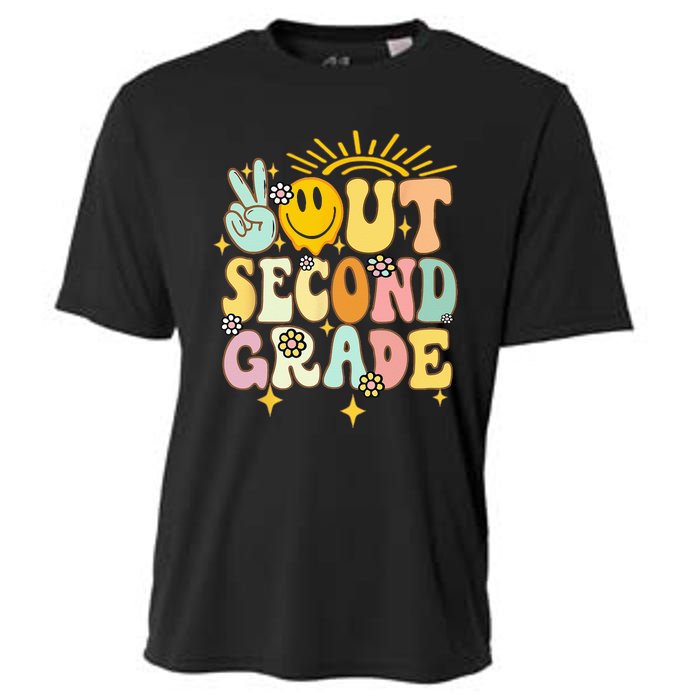 Peace Out 2nd grade graduation last day of school Groovy Cooling Performance Crew T-Shirt