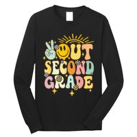 Peace Out 2nd grade graduation last day of school Groovy Long Sleeve Shirt