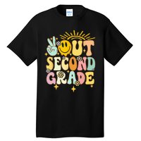 Peace Out 2nd grade graduation last day of school Groovy Tall T-Shirt