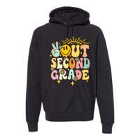 Peace Out 2nd grade graduation last day of school Groovy Premium Hoodie