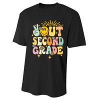 Peace Out 2nd grade graduation last day of school Groovy Performance Sprint T-Shirt