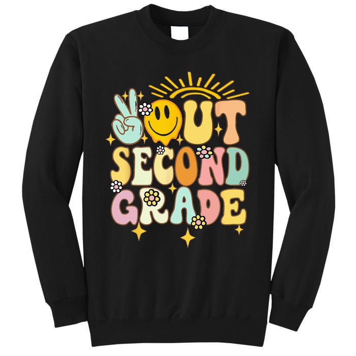 Peace Out 2nd grade graduation last day of school Groovy Tall Sweatshirt