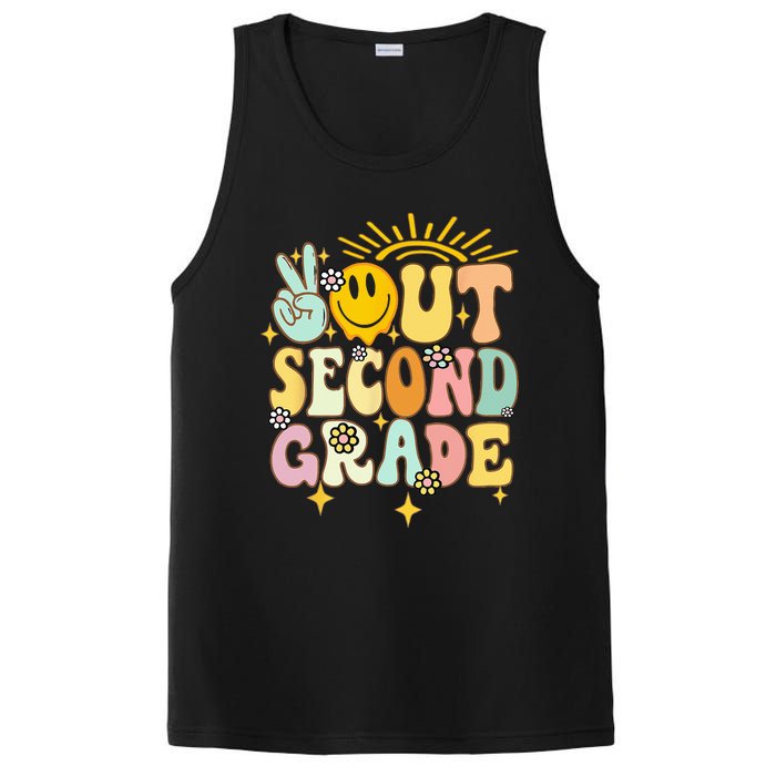 Peace Out 2nd grade graduation last day of school Groovy PosiCharge Competitor Tank