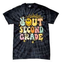 Peace Out 2nd grade graduation last day of school Groovy Tie-Dye T-Shirt