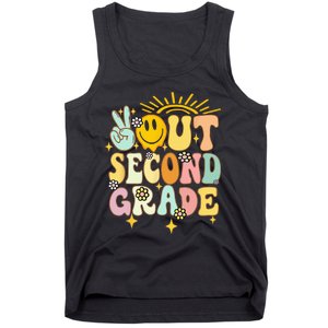 Peace Out 2nd grade graduation last day of school Groovy Tank Top