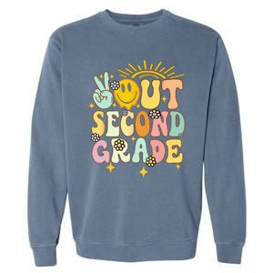 Peace Out 2nd grade graduation last day of school Groovy Garment-Dyed Sweatshirt