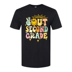 Peace Out 2nd grade graduation last day of school Groovy Softstyle CVC T-Shirt