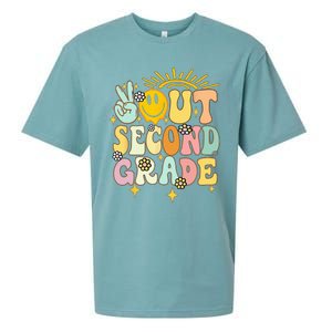 Peace Out 2nd grade graduation last day of school Groovy Sueded Cloud Jersey T-Shirt