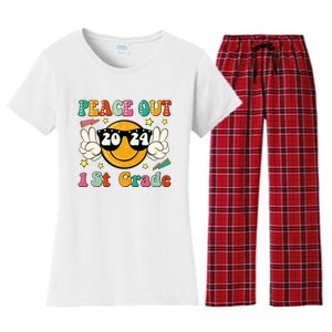 Peace Out 2024 1st Grade Women's Flannel Pajama Set