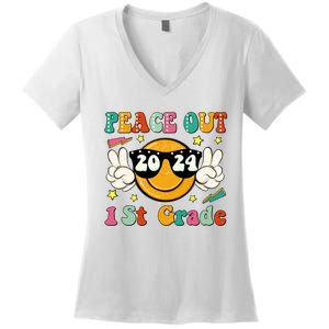 Peace Out 2024 1st Grade Women's V-Neck T-Shirt