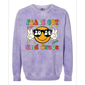 Peace Out 2024 2nd Grade Colorblast Crewneck Sweatshirt