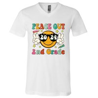 Peace Out 2024 2nd Grade V-Neck T-Shirt