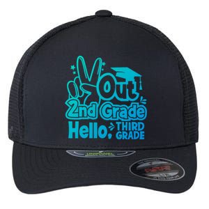 Peace Out 2Nd Grade Hello 3Rd Grade Teacher Graduation Cap Funny Gift Flexfit Unipanel Trucker Cap