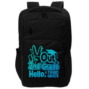 Peace Out 2Nd Grade Hello 3Rd Grade Teacher Graduation Cap Funny Gift Impact Tech Backpack