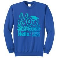 Peace Out 2Nd Grade Hello 3Rd Grade Teacher Graduation Cap Funny Gift Sweatshirt