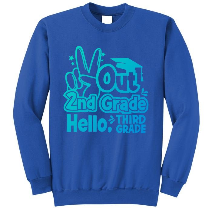 Peace Out 2Nd Grade Hello 3Rd Grade Teacher Graduation Cap Funny Gift Sweatshirt