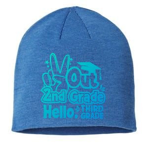 Peace Out 2Nd Grade Hello 3Rd Grade Teacher Graduation Cap Funny Gift Sustainable Beanie