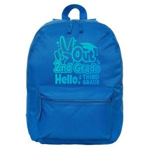 Peace Out 2Nd Grade Hello 3Rd Grade Teacher Graduation Cap Funny Gift 16 in Basic Backpack