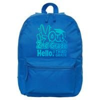 Peace Out 2Nd Grade Hello 3Rd Grade Teacher Graduation Cap Funny Gift 16 in Basic Backpack