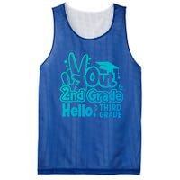 Peace Out 2Nd Grade Hello 3Rd Grade Teacher Graduation Cap Funny Gift Mesh Reversible Basketball Jersey Tank