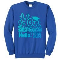 Peace Out 2Nd Grade Hello 3Rd Grade Teacher Graduation Cap Funny Gift Tall Sweatshirt