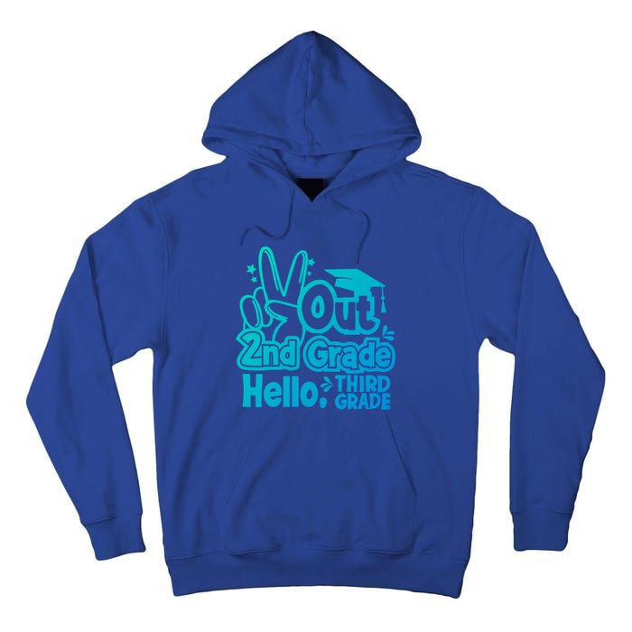 Peace Out 2Nd Grade Hello 3Rd Grade Teacher Graduation Cap Funny Gift Tall Hoodie