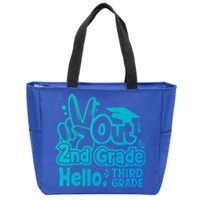 Peace Out 2Nd Grade Hello 3Rd Grade Teacher Graduation Cap Funny Gift Zip Tote Bag