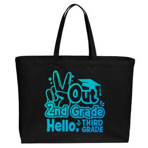 Peace Out 2Nd Grade Hello 3Rd Grade Teacher Graduation Cap Funny Gift Cotton Canvas Jumbo Tote