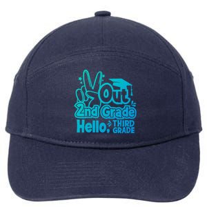 Peace Out 2Nd Grade Hello 3Rd Grade Teacher Graduation Cap Funny Gift 7-Panel Snapback Hat