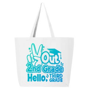 Peace Out 2Nd Grade Hello 3Rd Grade Teacher Graduation Cap Funny Gift 25L Jumbo Tote