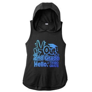 Peace Out 2Nd Grade Hello 3Rd Grade Teacher Graduation Cap Funny Gift Ladies PosiCharge Tri-Blend Wicking Draft Hoodie Tank