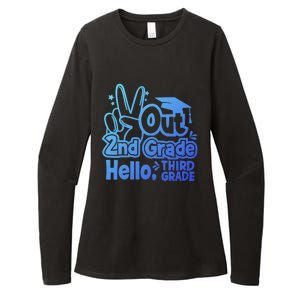 Peace Out 2Nd Grade Hello 3Rd Grade Teacher Graduation Cap Funny Gift Womens CVC Long Sleeve Shirt