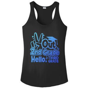 Peace Out 2Nd Grade Hello 3Rd Grade Teacher Graduation Cap Funny Gift Ladies PosiCharge Competitor Racerback Tank